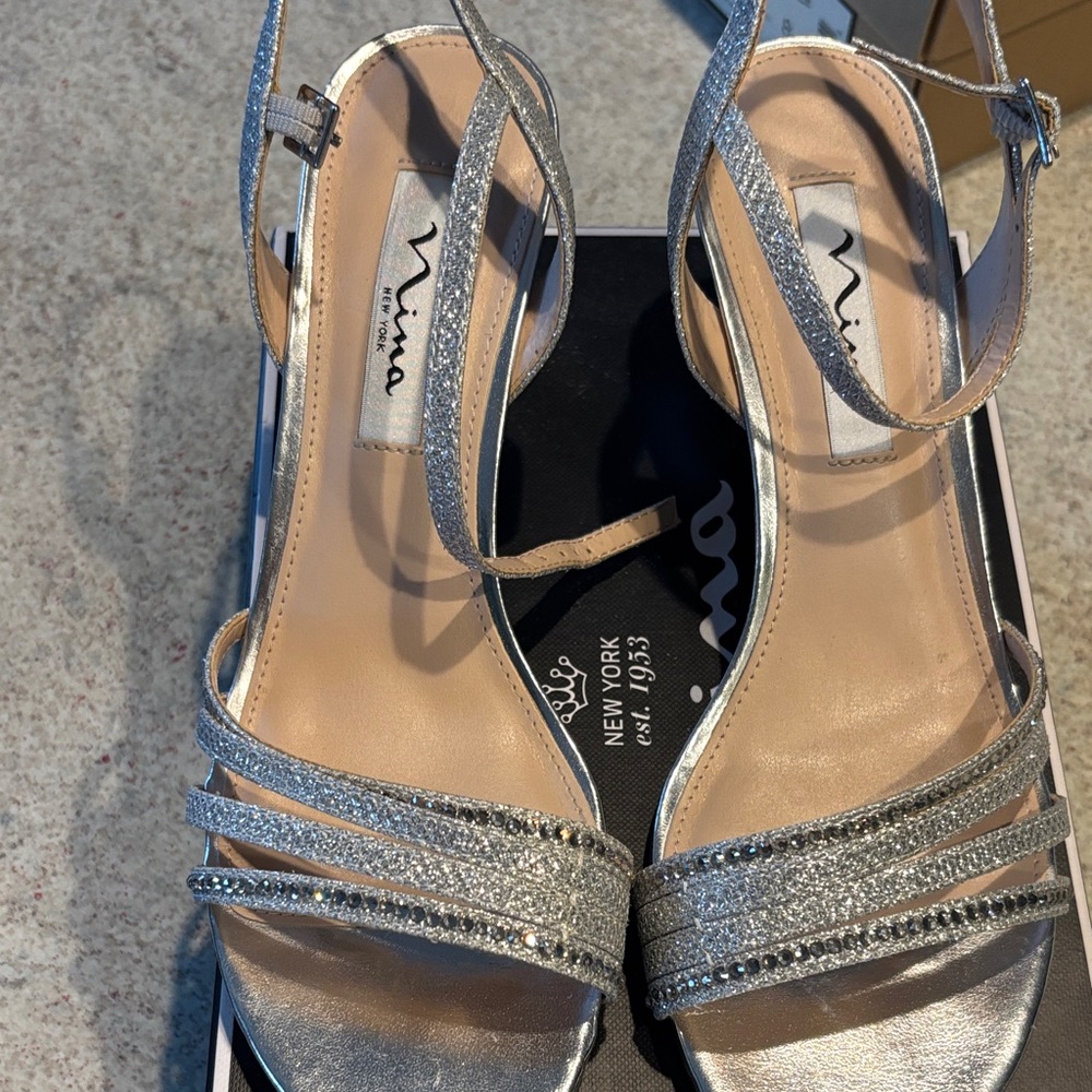 Nina Women's Glittering Silver Heels